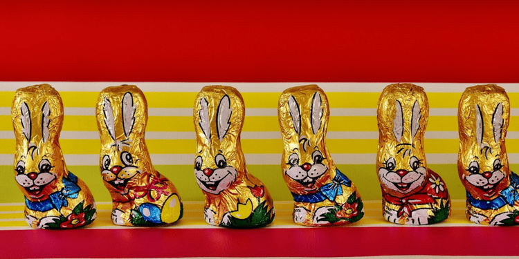 easter e-commerce shopping chocolate bunnies