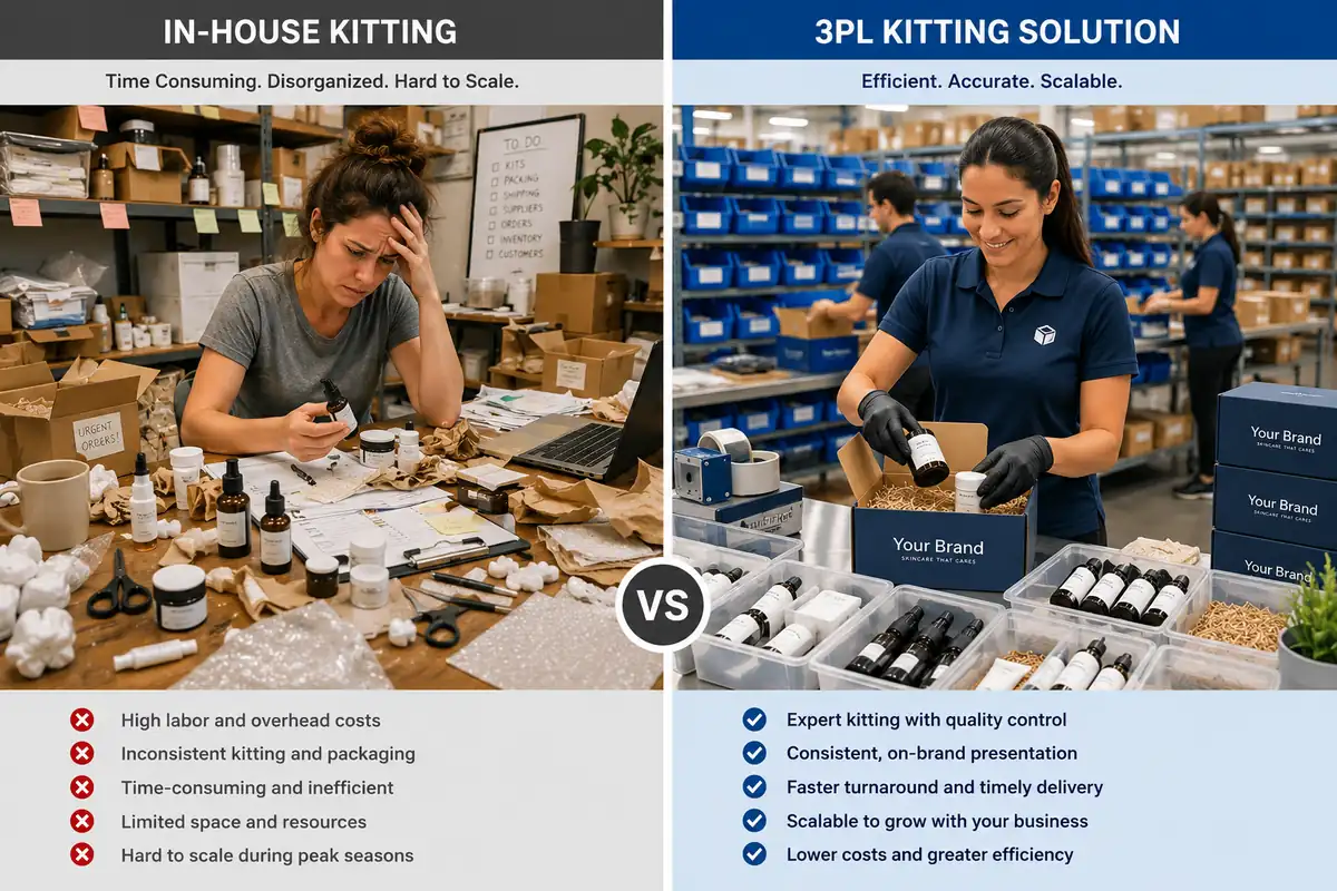 Comparison of in-house kitting versus outsourced 3PL kitting and assembly services