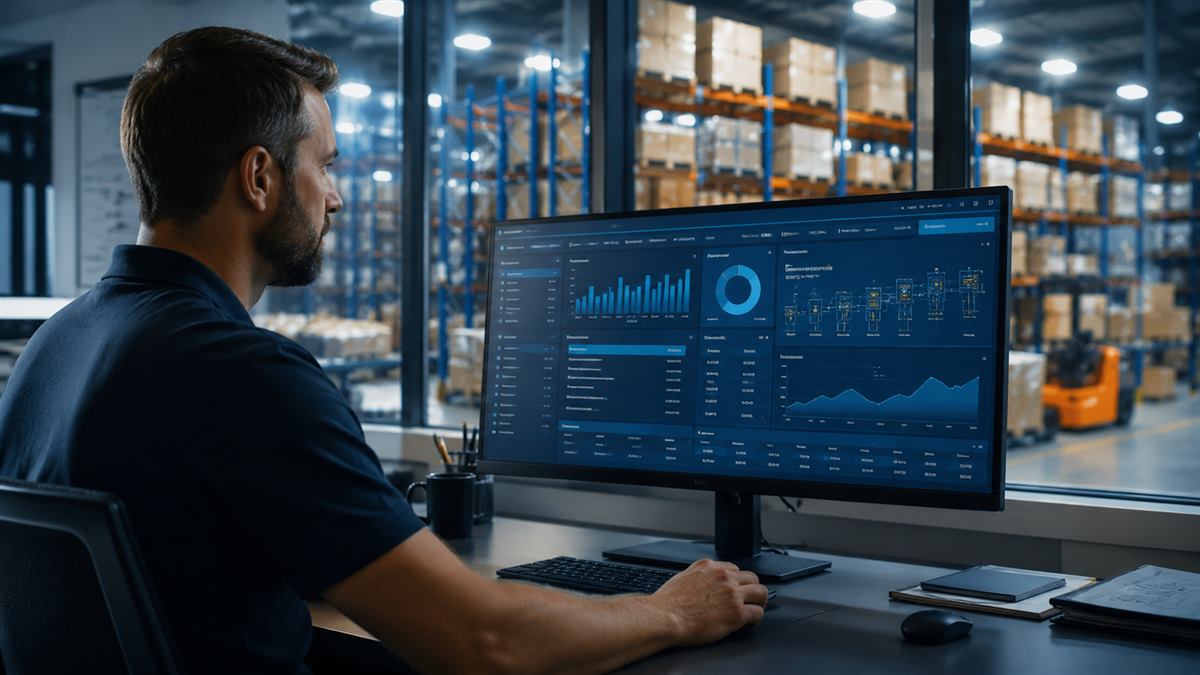 Warehouse management system dashboard tracking 3PL inventory and orders